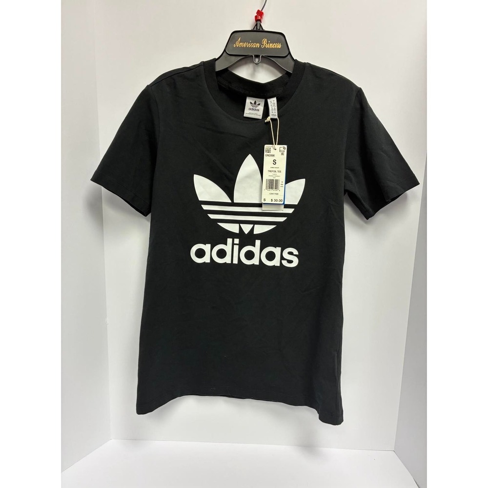 Adidas‎ Originals womens Trefoil Tee Black GN2896 Size Small
